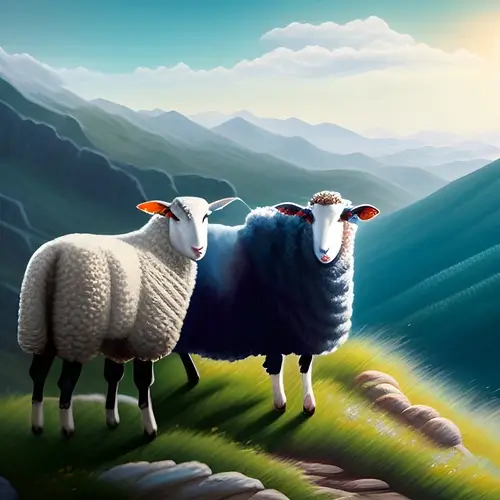 sheep dreaming on the hillside